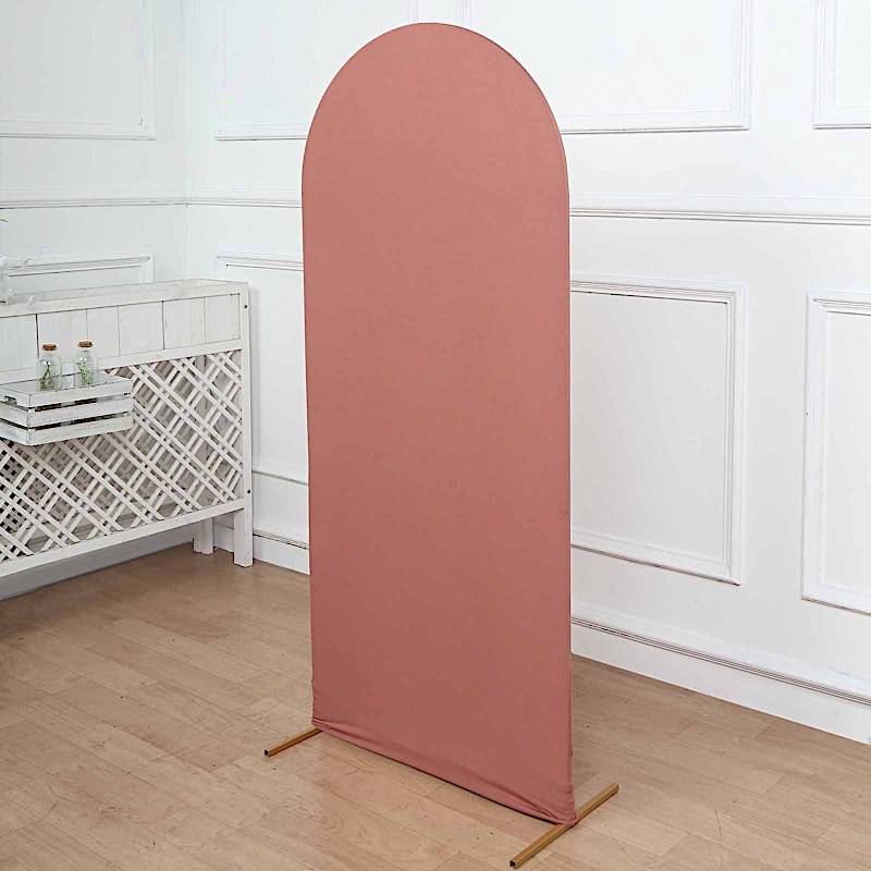 5 ft Matte Fitted Spandex Round Top Wedding Arch Backdrop Stand Cover Events - Picture 79 of 90