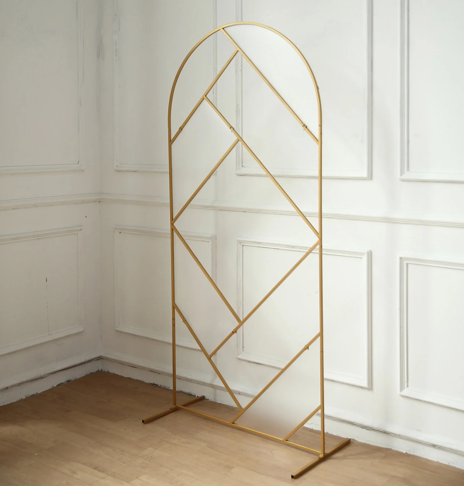7 ft GOLD Round Top Geometric Metal Wedding BACKDROP STAND Party Decorations