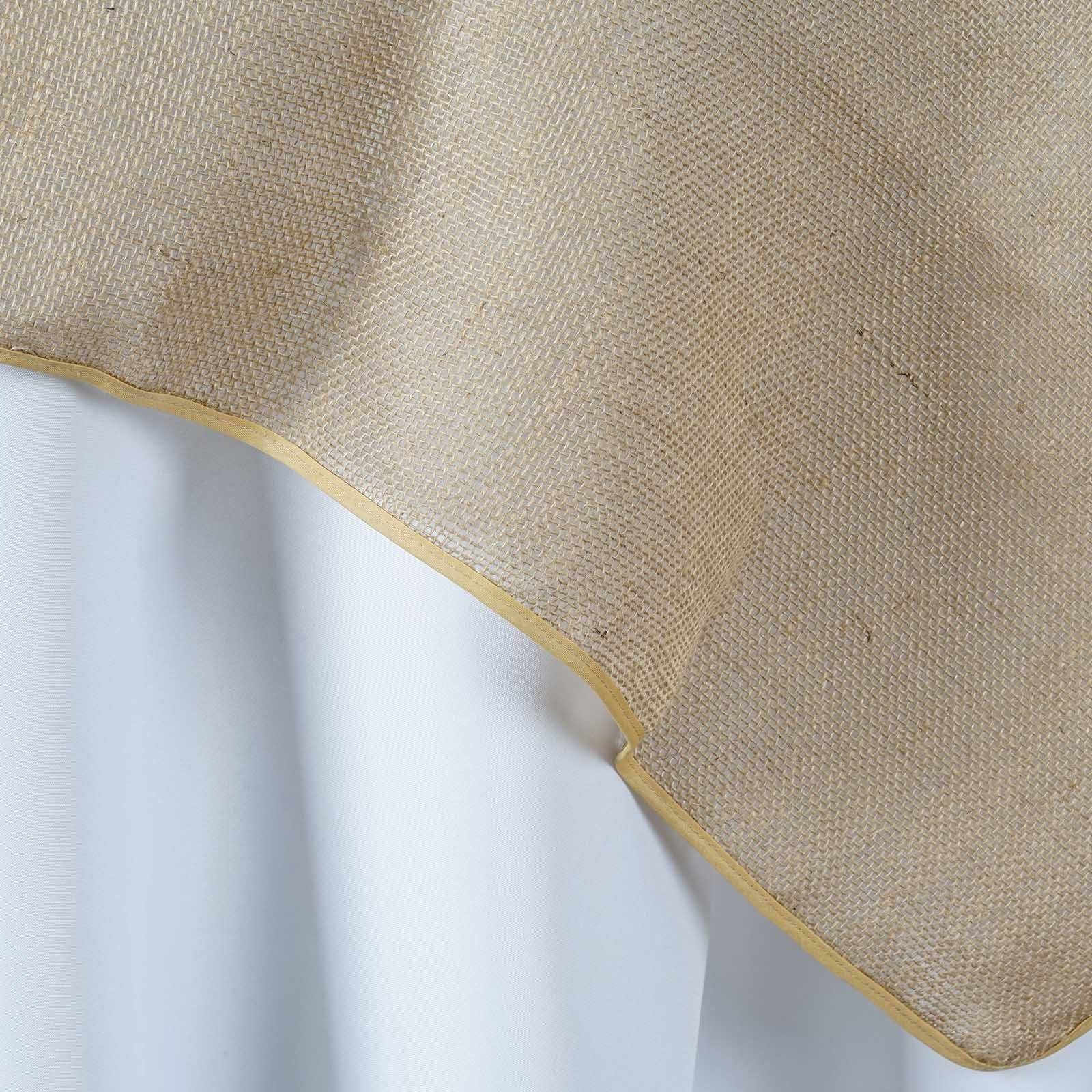 60x60" Natural Brown BURLAP SQUARE TABLE OVERLAY Wedding Party Tradeshow Linens - Picture 4 of 7