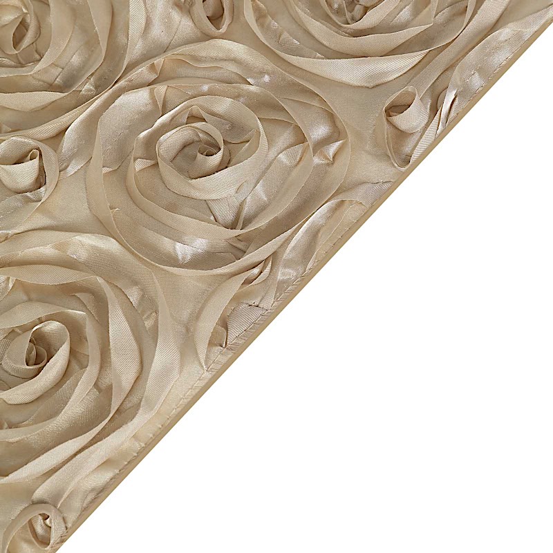 72x72" SATIN Raised Roses TABLE OVERLAYS Unique Wedding Party Toppers Linens - Picture 9 of 109
