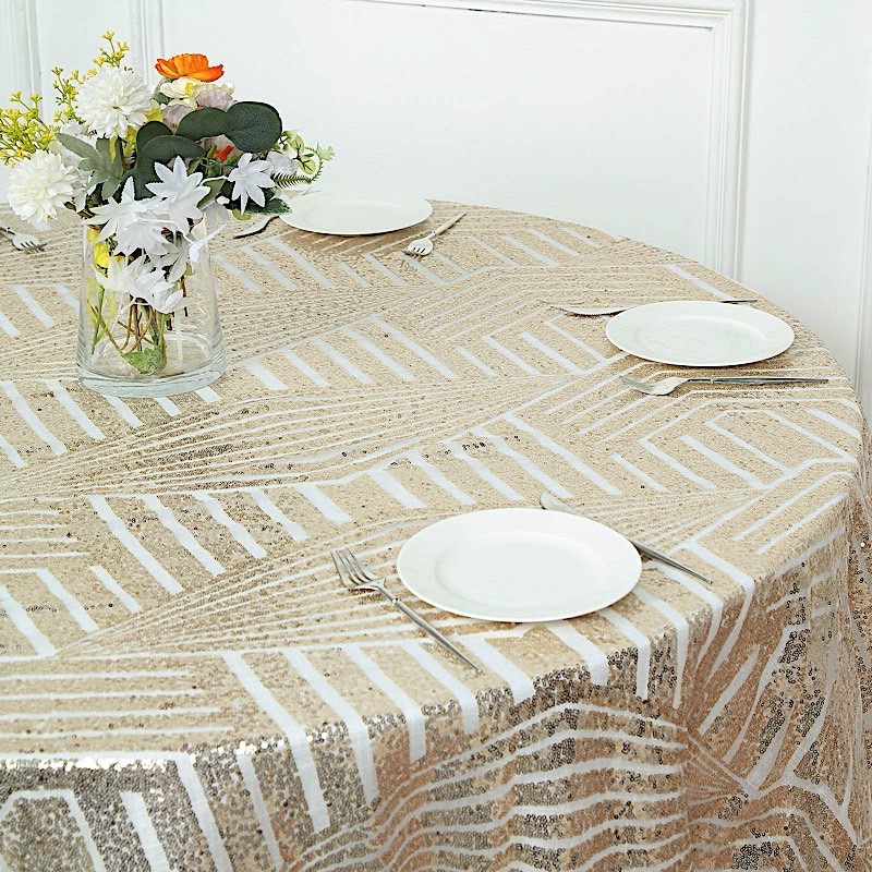 72x72 in Sequined Geometric Design Tulle Square TABLE OVERLAY Party Decorations - Picture 22 of 49