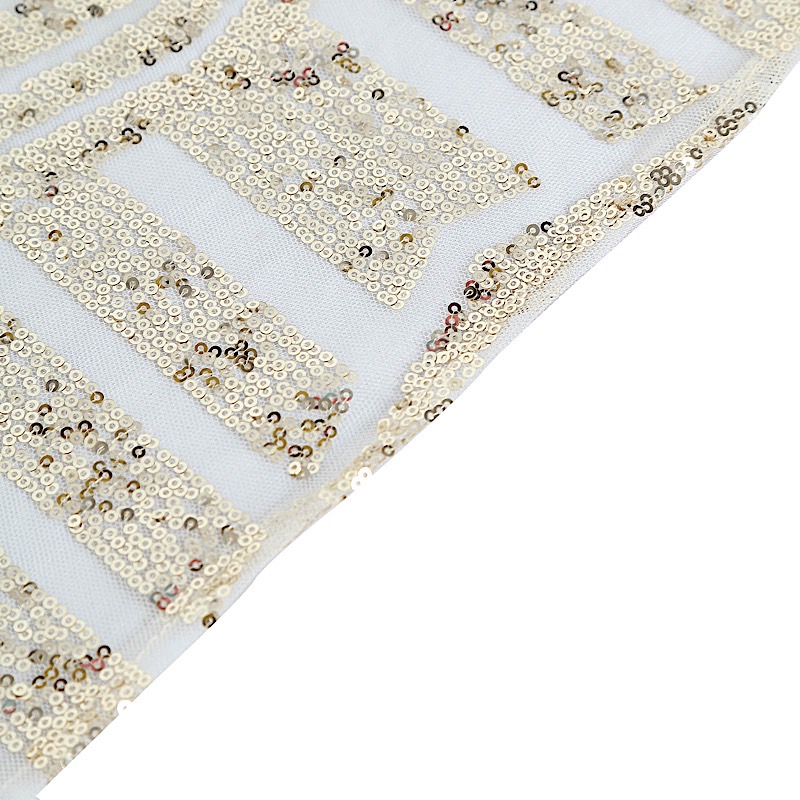 72x72 in Sequined Geometric Design Tulle Square TABLE OVERLAY Party Decorations - Picture 25 of 49