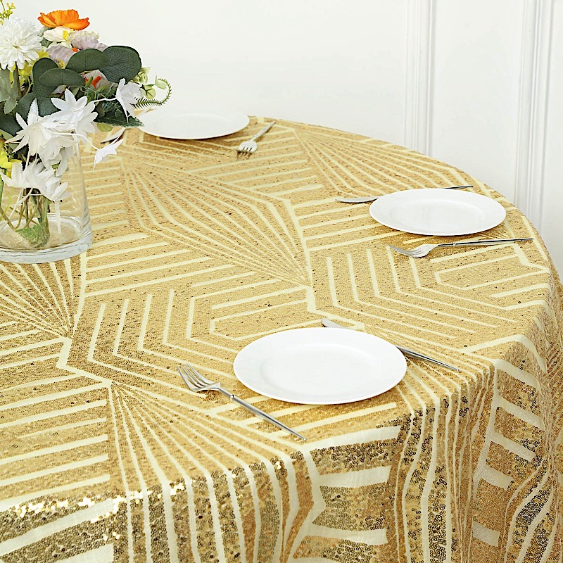 72x72 in Sequined Geometric Design Tulle Square TABLE OVERLAY Party Decorations - Picture 30 of 49