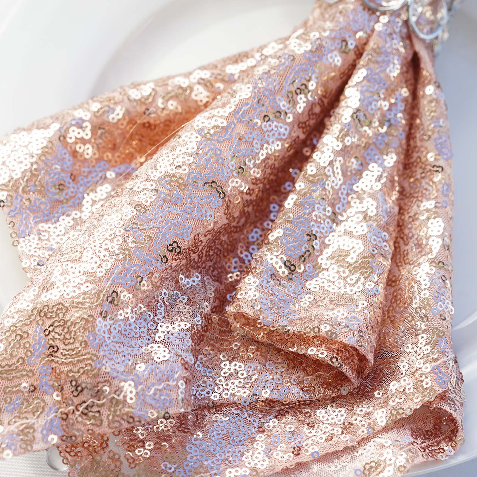 10 pcs 20" SEQUINED NAPKINS Wedding Birthday Dinner Party Table Top Decoratons - Picture 9 of 81