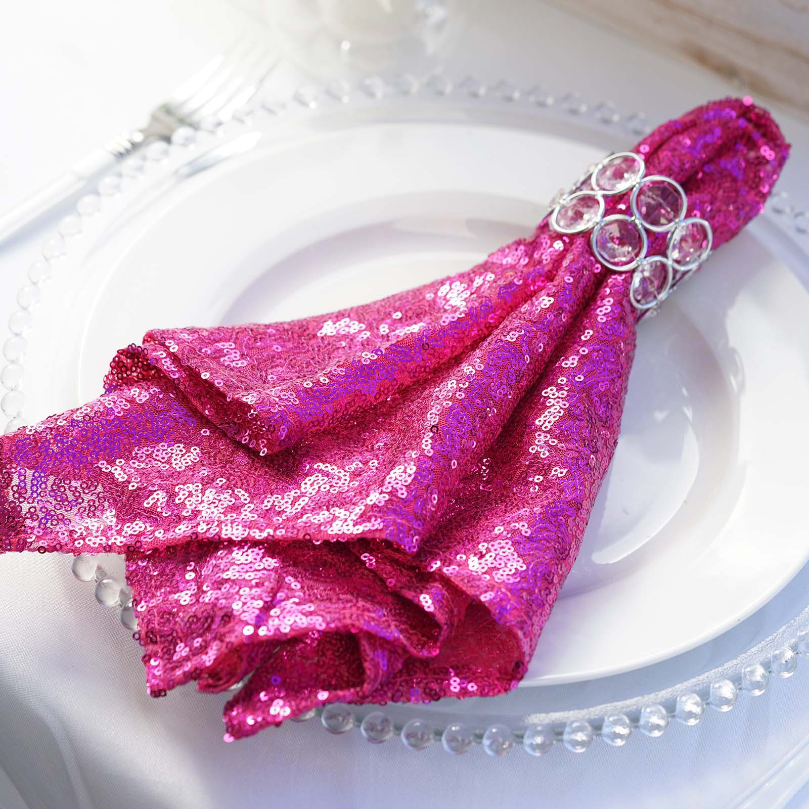 10 pcs 20" SEQUINED NAPKINS Wedding Birthday Dinner Party Table Top Decoratons - Picture 27 of 81