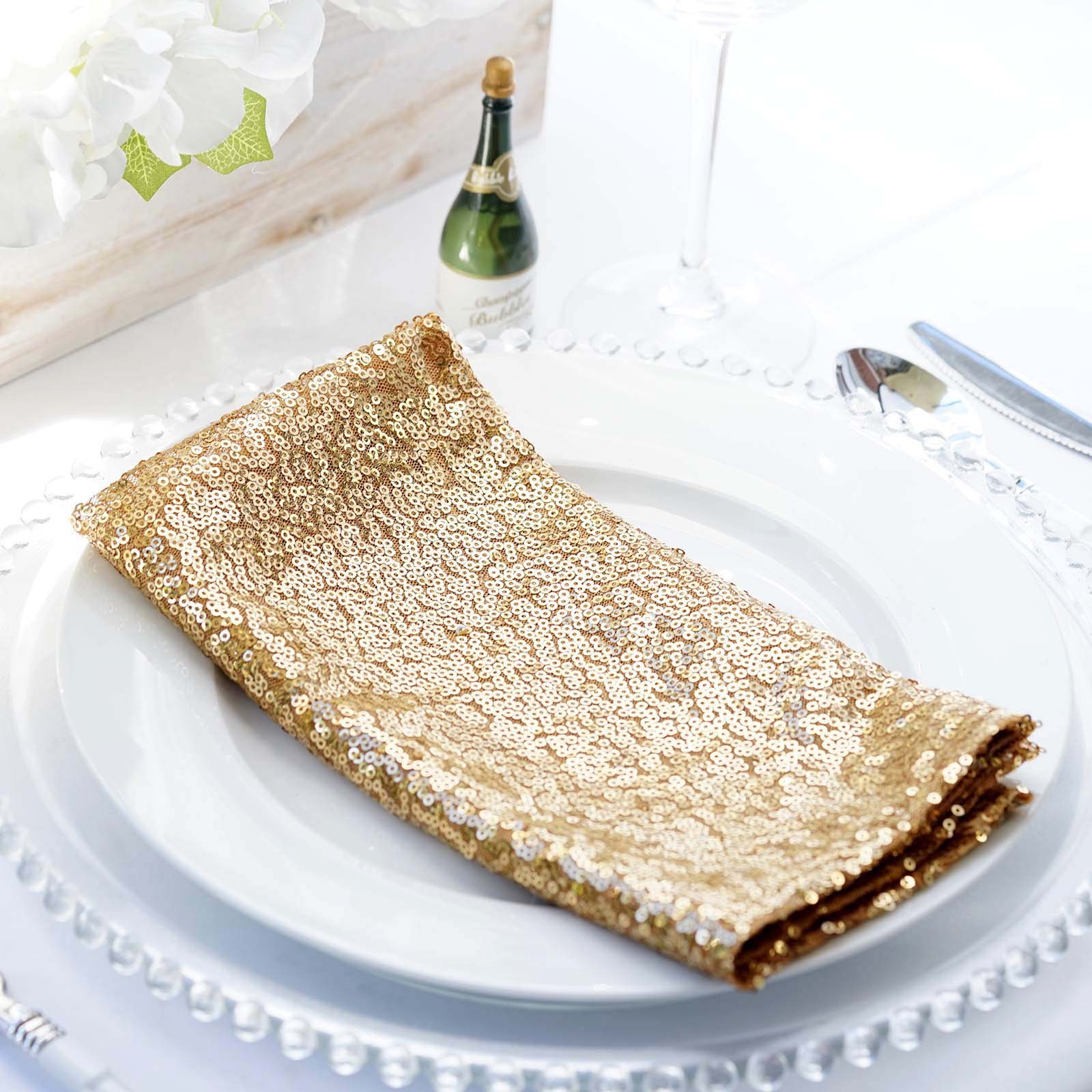 10 pcs 20" SEQUINED NAPKINS Wedding Birthday Dinner Party Table Top Decoratons - Picture 29 of 81