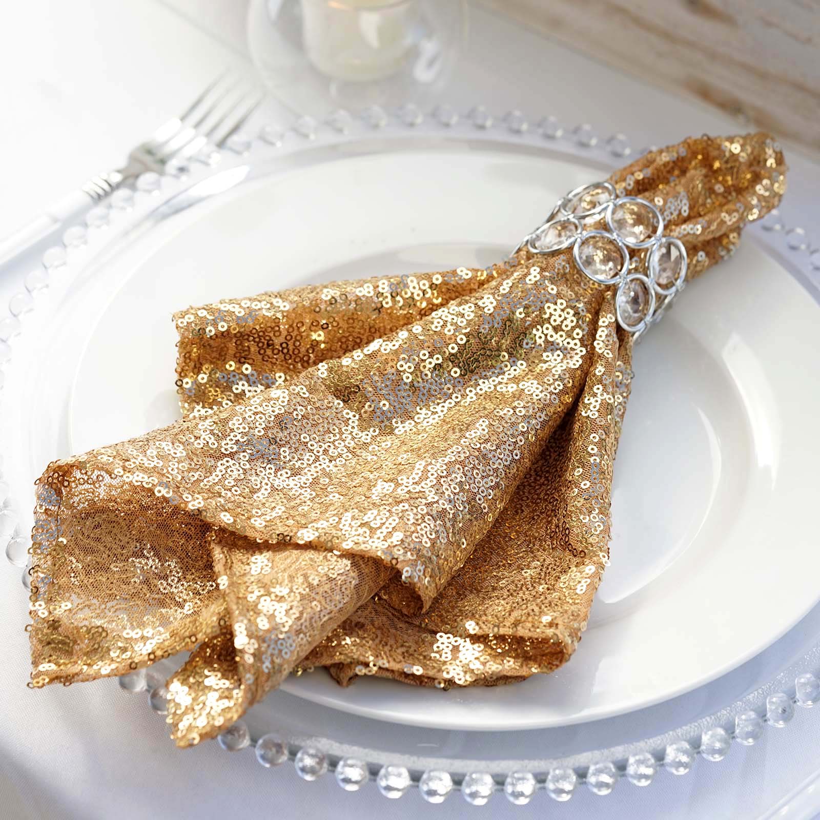 10 pcs 20" SEQUINED NAPKINS Wedding Birthday Dinner Party Table Top Decoratons - Picture 31 of 81