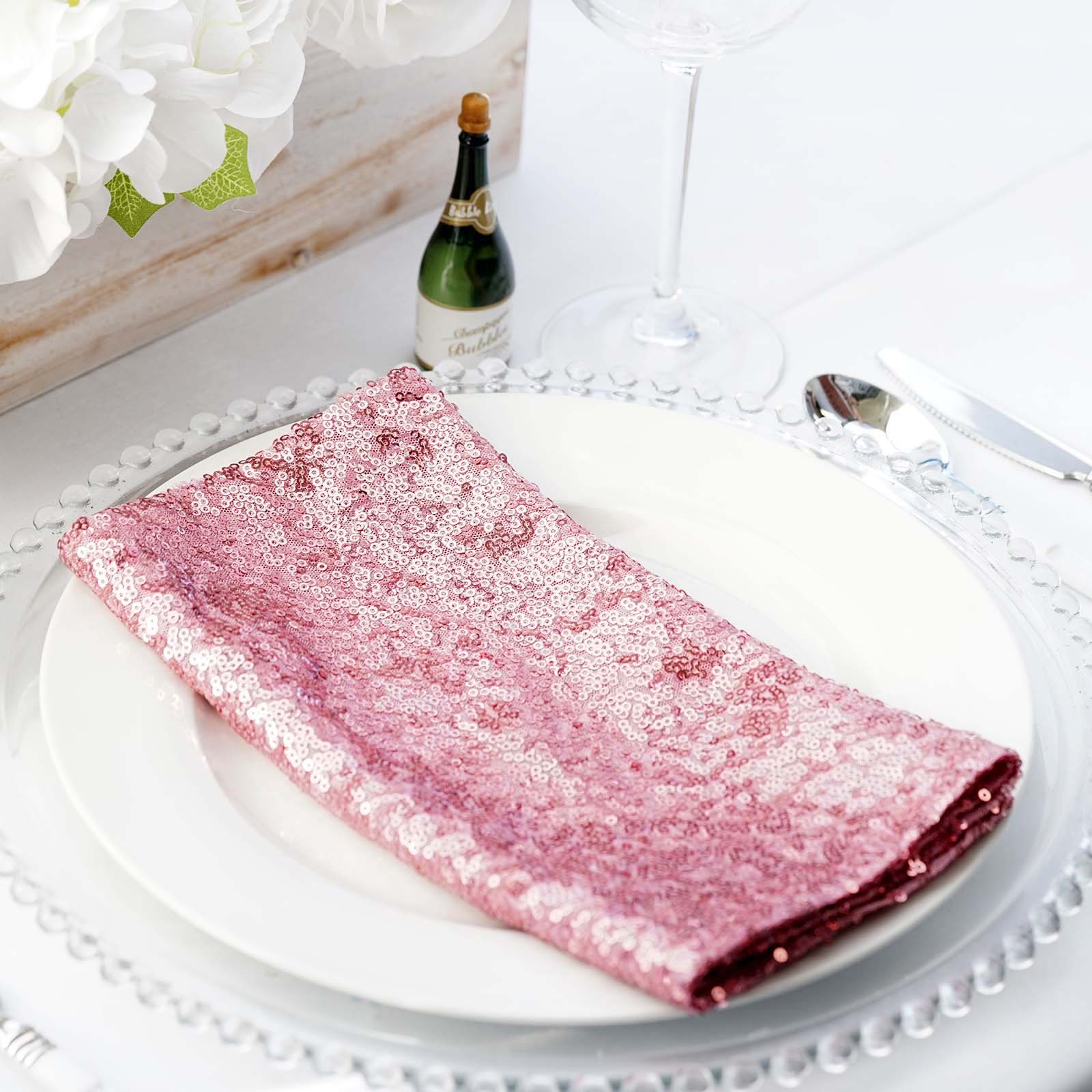 10 pcs 20" SEQUINED NAPKINS Wedding Birthday Dinner Party Table Top Decoratons - Picture 60 of 81