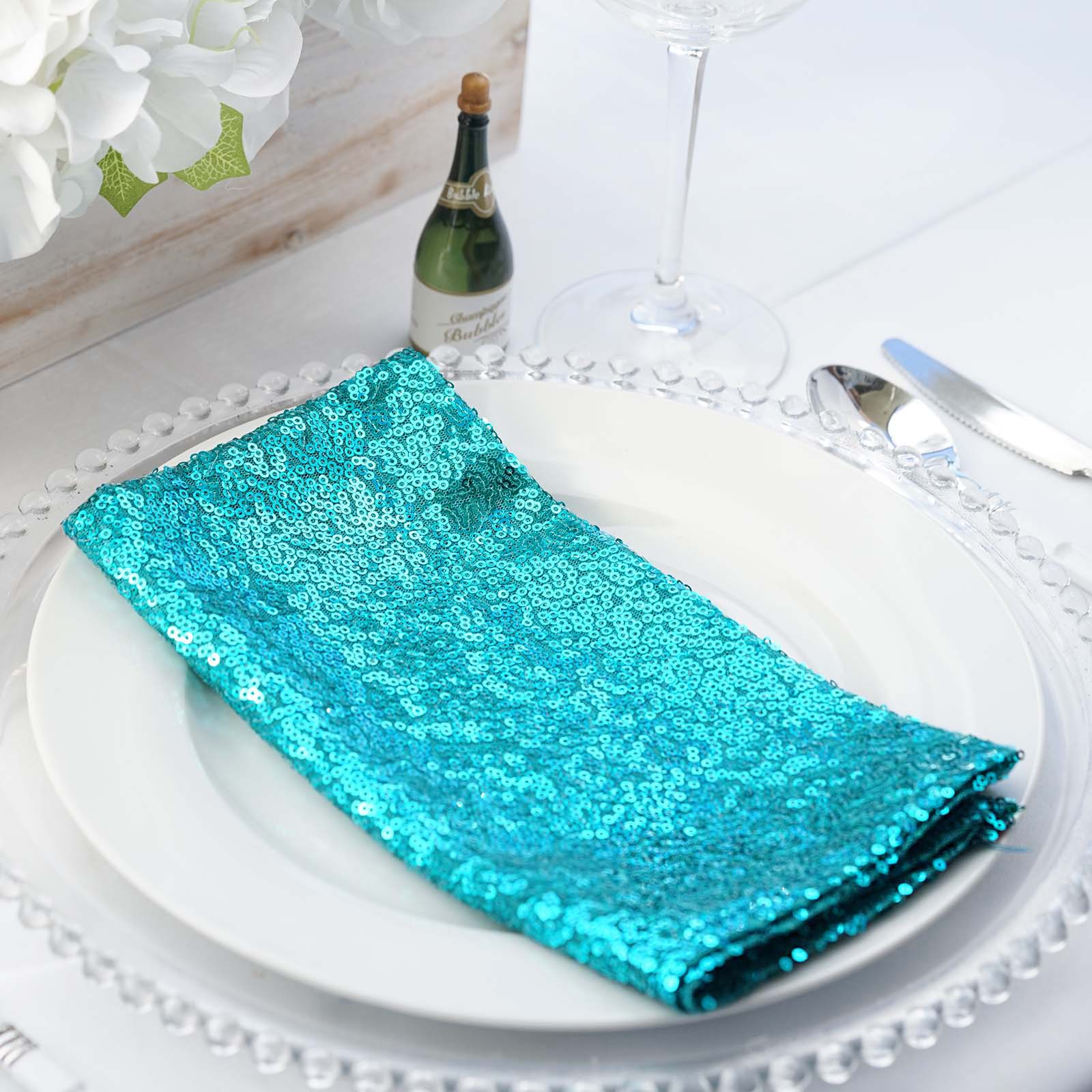 10 pcs 20" SEQUINED NAPKINS Wedding Birthday Dinner Party Table Top Decoratons - Picture 76 of 81
