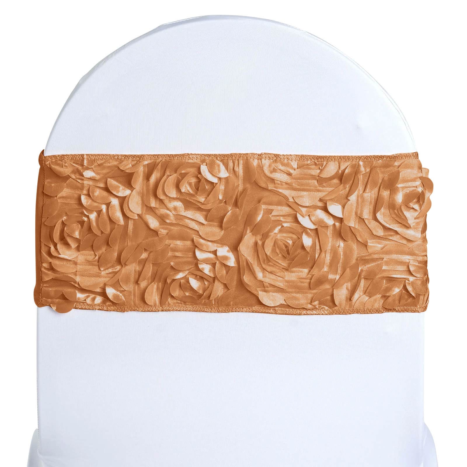 50 pcs Satin Rosette Fitted Spandex Chair Sashes Wedding Banquet Decorations