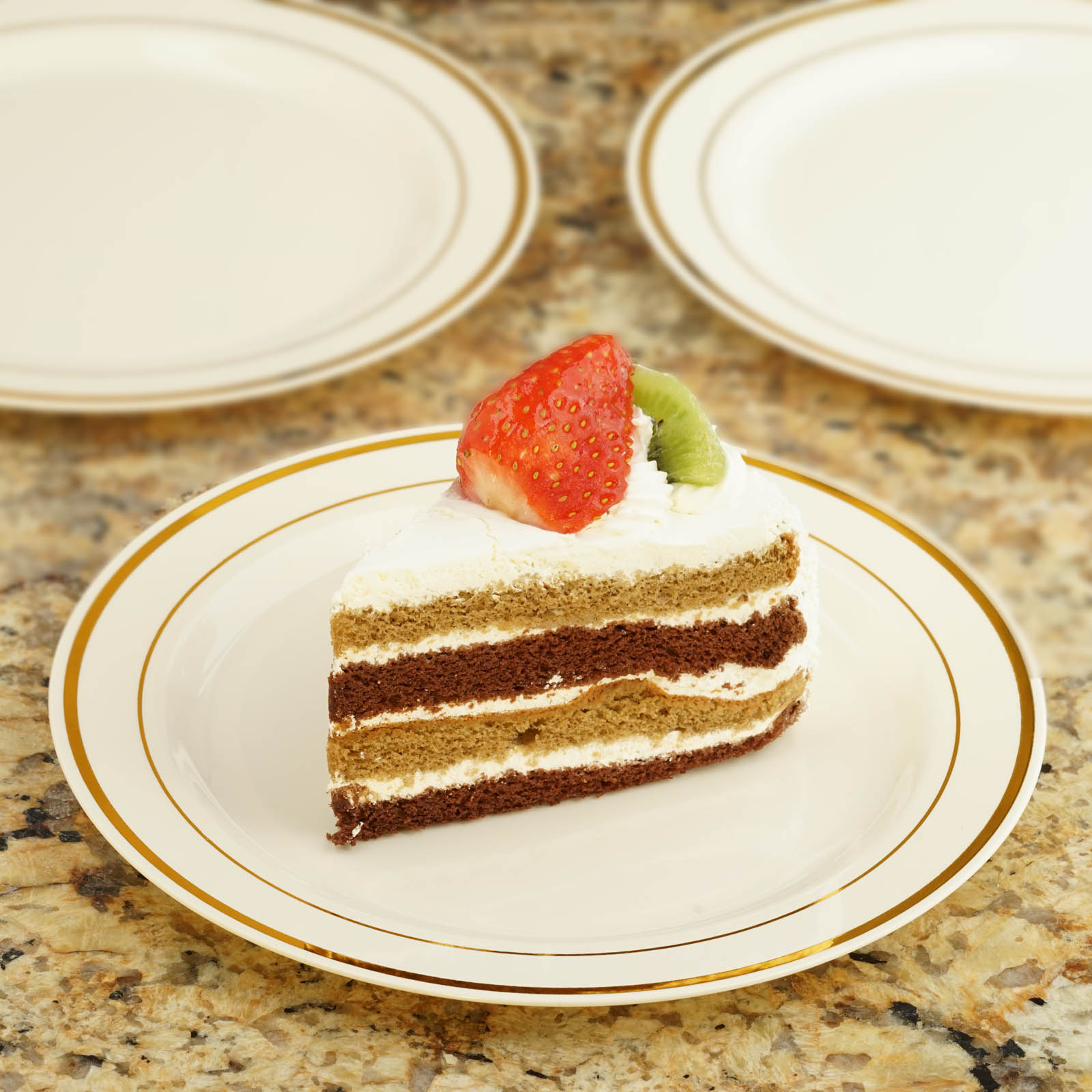 8" Dessert Plastic Round Plates Trim Party Wedding Disposable Tableware Events