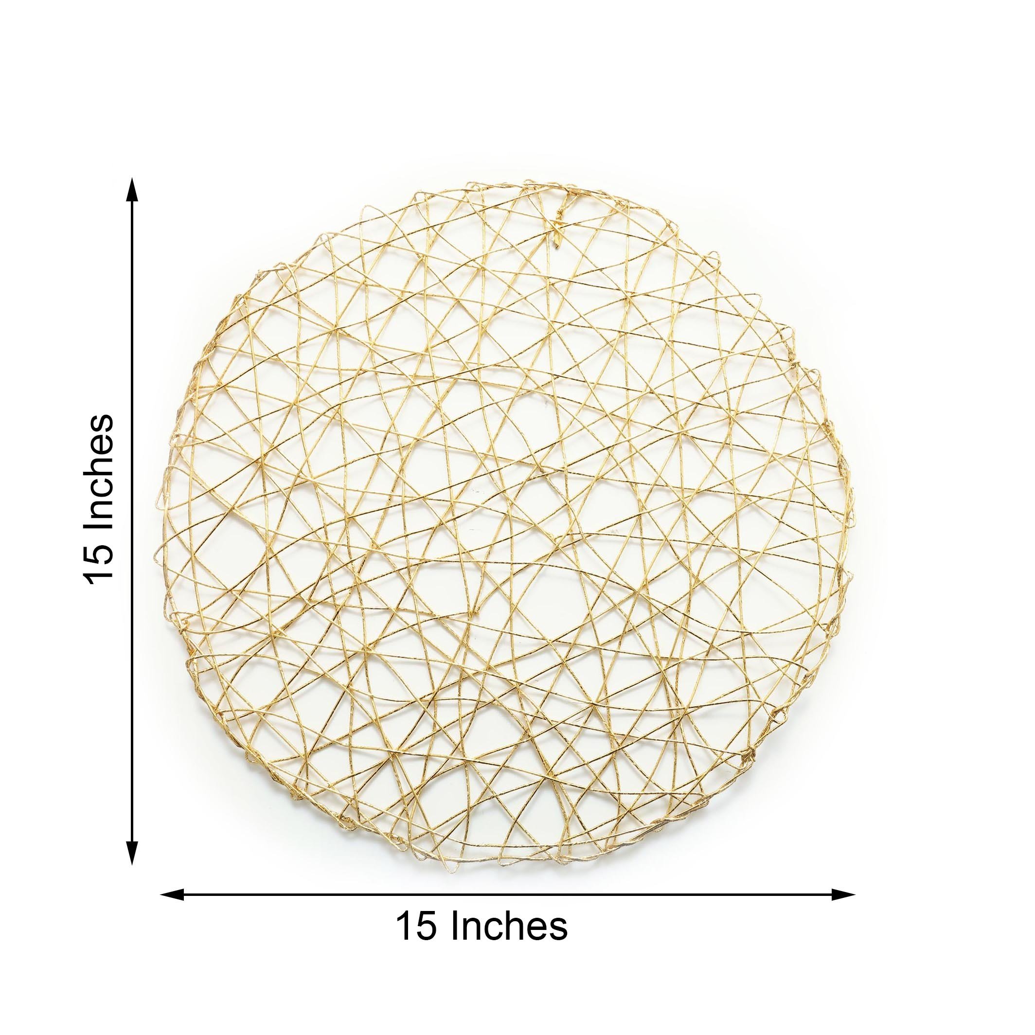 12 pcs 15" wide Round Metallic String Placemats Wedding Party Table Decorations - Picture 22 of 47