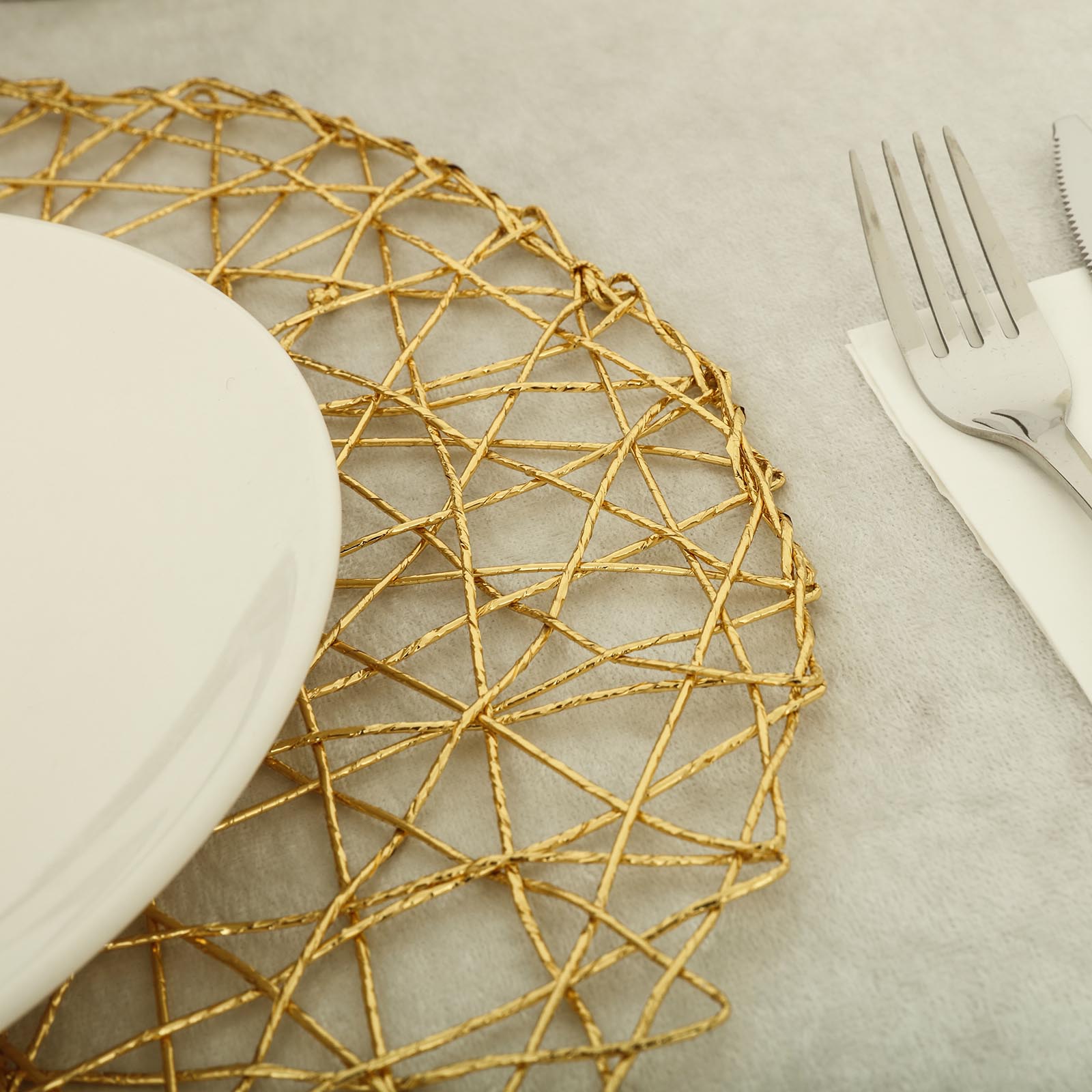 12 pcs 15" wide Round Metallic String Placemats Wedding Party Table Decorations - Picture 24 of 47