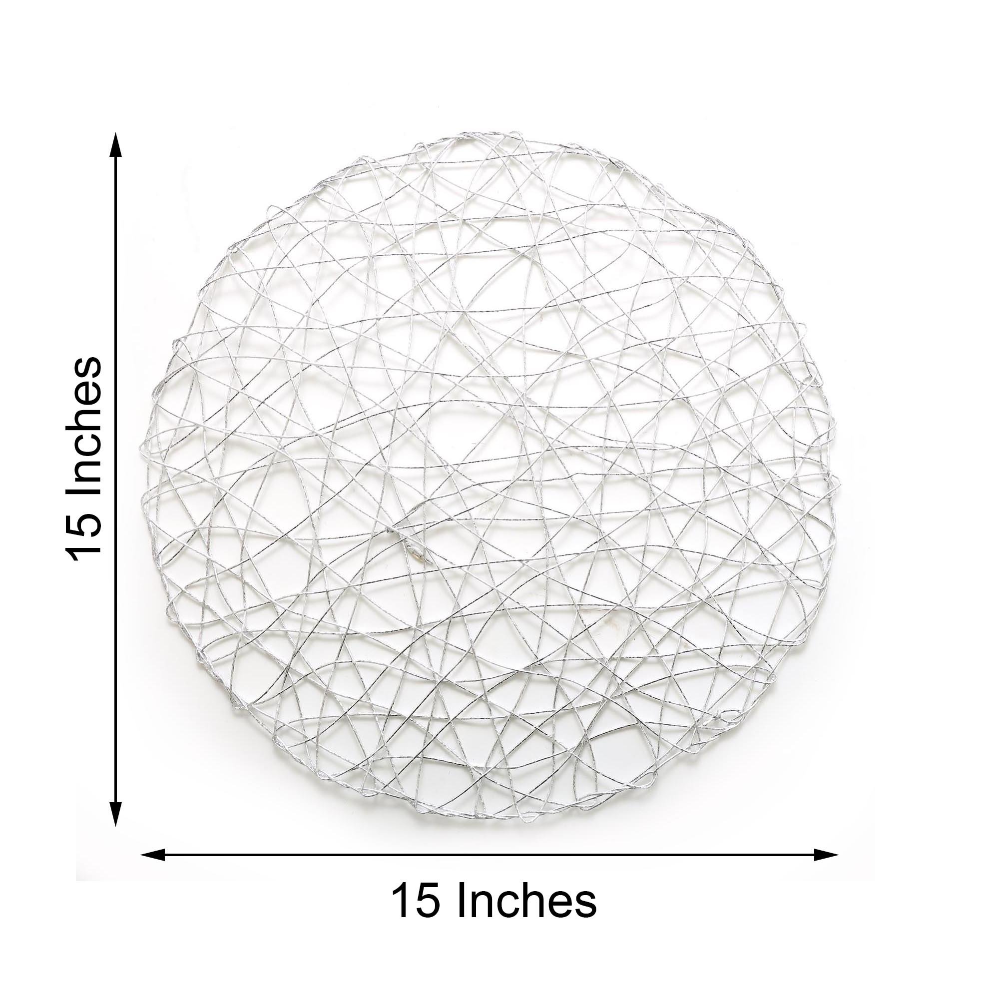 12 pcs 15" wide Round Metallic String Placemats Wedding Party Table Decorations - Picture 44 of 47
