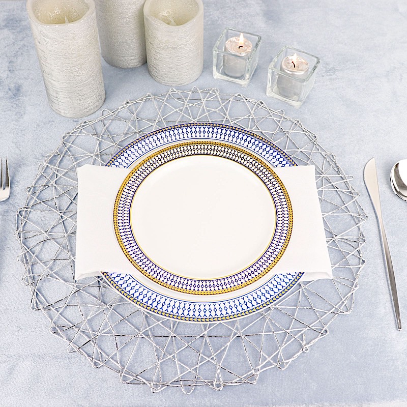 12 pcs 15" wide Round Metallic String Placemats Wedding Party Table Decorations - Picture 42 of 47