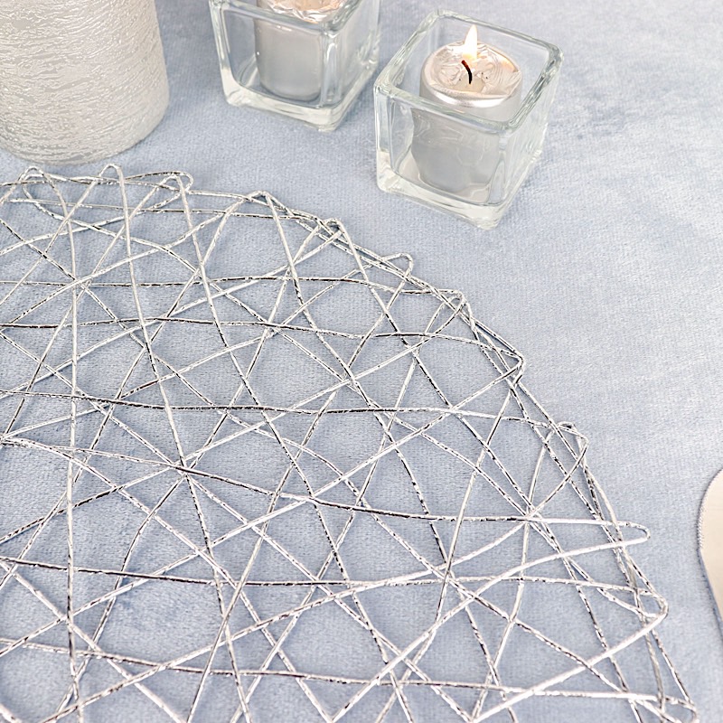 12 pcs 15" wide Round Metallic String Placemats Wedding Party Table Decorations - Picture 47 of 47