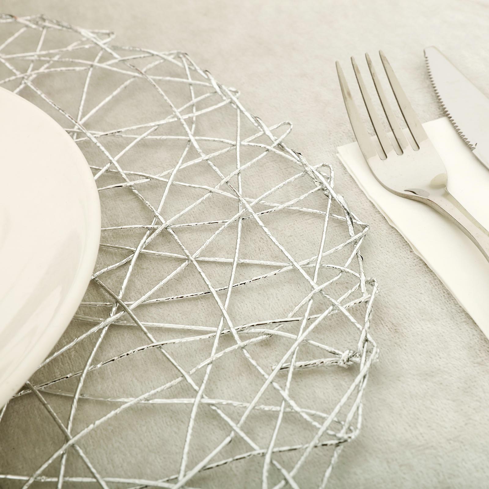 12 pcs 15" wide Round Metallic String Placemats Wedding Party Table Decorations - Picture 46 of 47