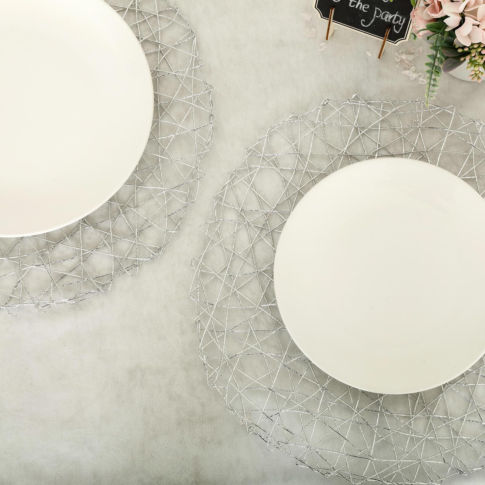 12 pcs 15" wide Round Metallic String Placemats Wedding Party Table Decorations - Picture 45 of 47