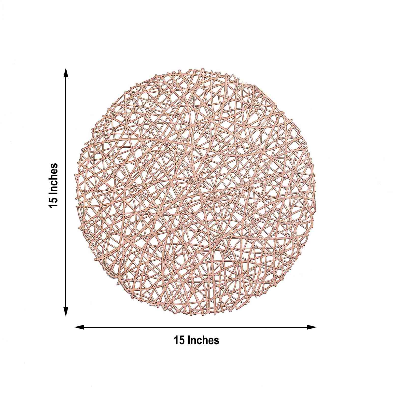 6 pcs 15" wide Round Vinyl String Placemats Wedding Table Party Decorations - Picture 26 of 36