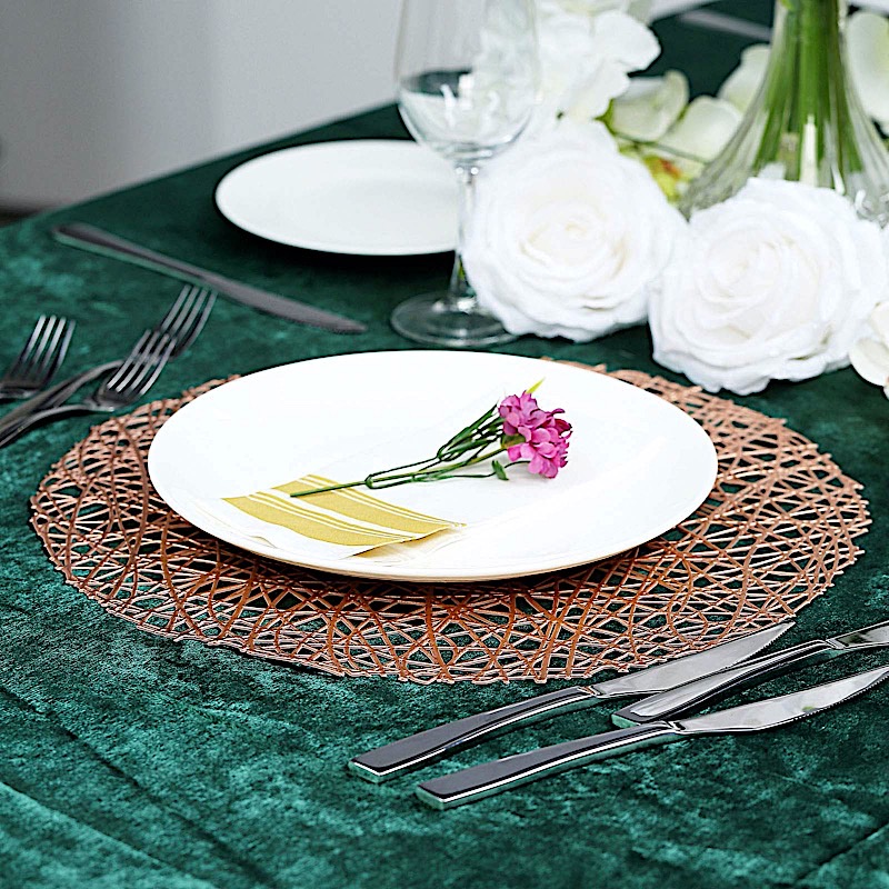 6 pcs 15" wide Round Vinyl String Placemats Wedding Table Party Decorations - Picture 28 of 36