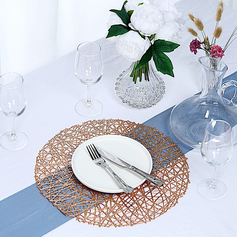 6 pcs 15" wide Round Vinyl String Placemats Wedding Table Party Decorations - Picture 27 of 36