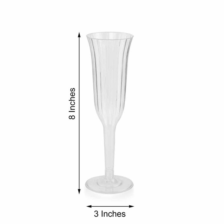 6 oz Disposable Clear Stylish PLASTIC Champagne Flute GLASSES Wedding Party SALE - Picture 9 of 12