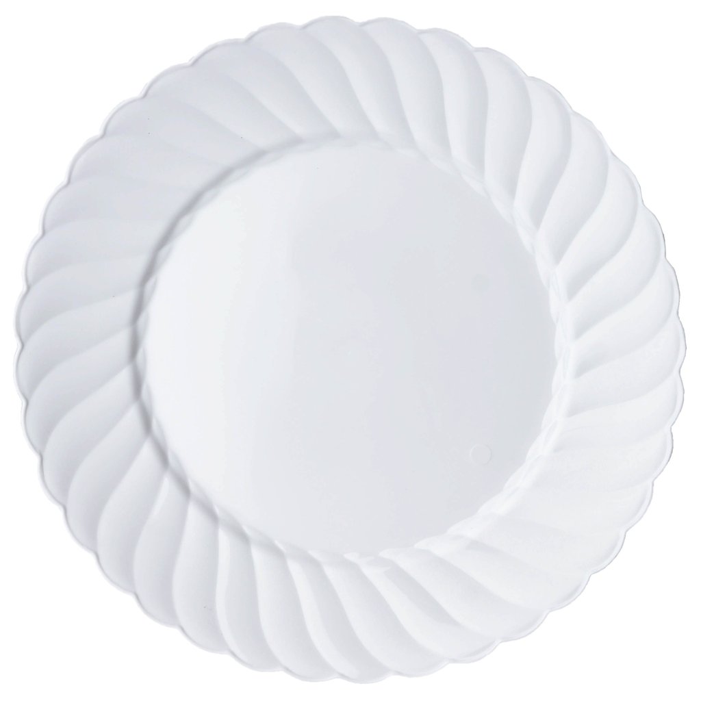 10″ PLASTIC PLATES Flaired RIM Party Wedding Disposable TABLEWARE WHOLESALE