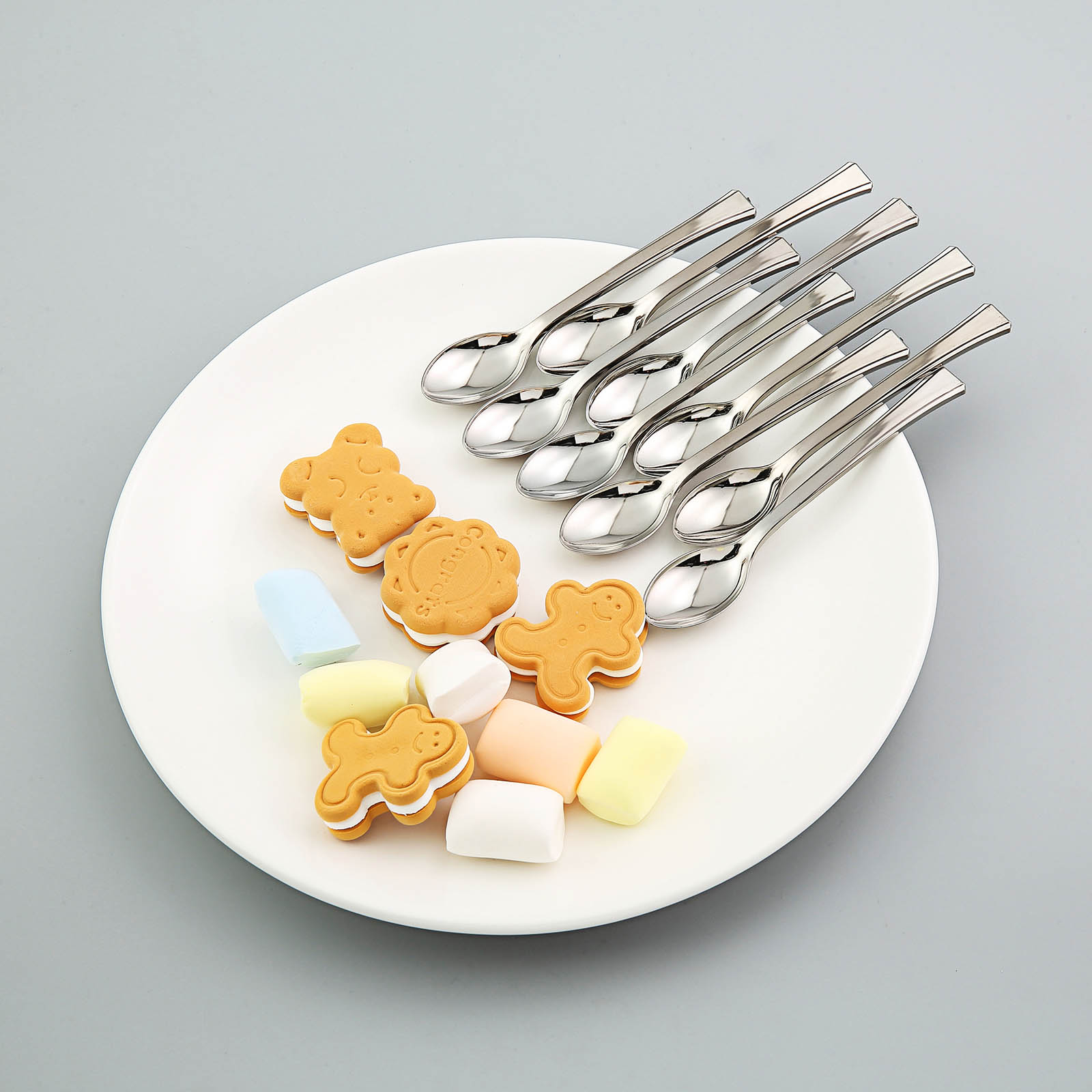 5" PLASTIC DESSERT COFFEE SPOONS Party Wedding Disposable SILVERWARE WHOLESALE