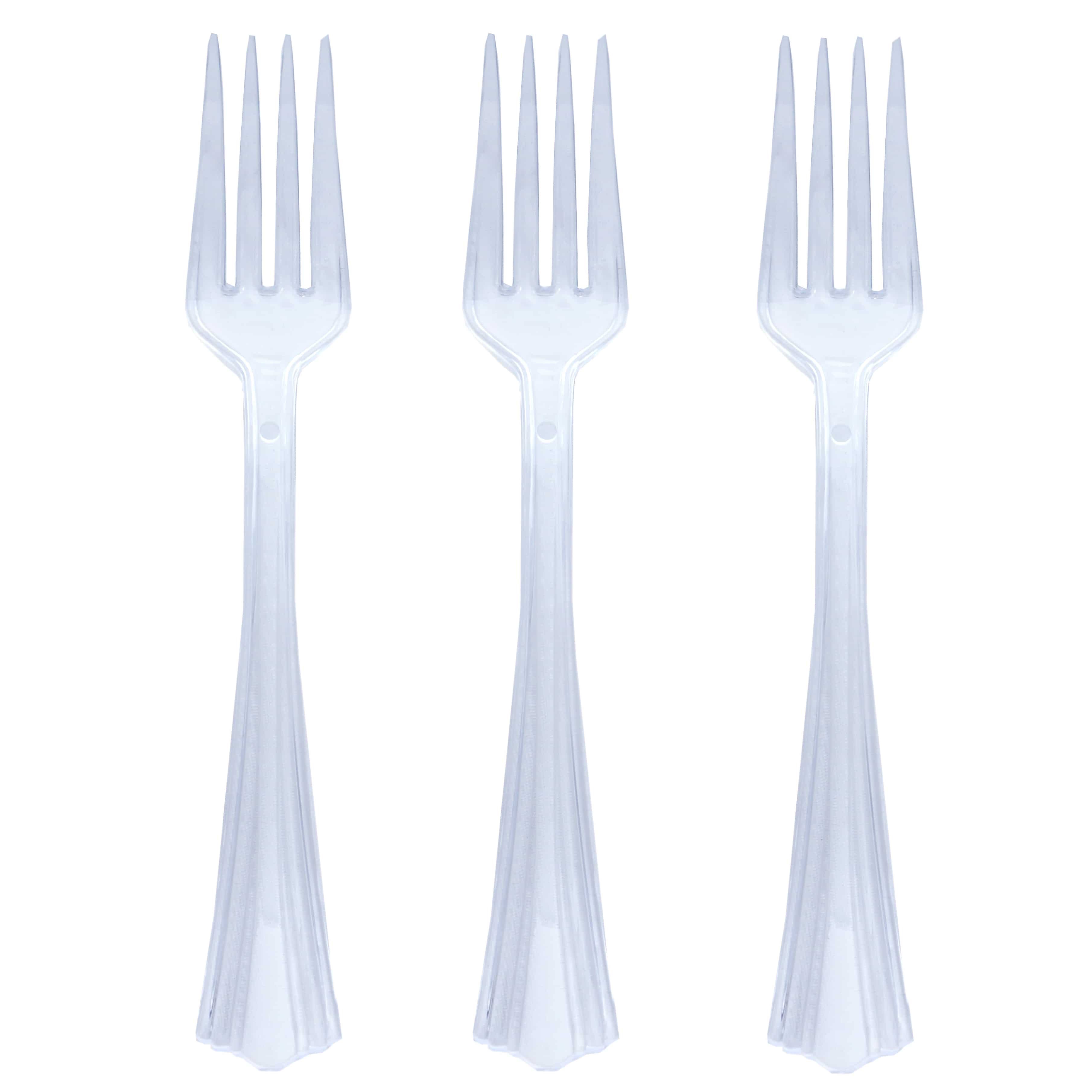 7" CLEAR PLASTIC FORKS Party Wedding Catering Dinner Disposable