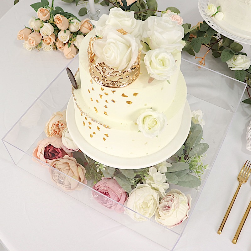 18x18 in Acrylic Display Box CAKE STAND Centerpiece Pedestal Riser Party Events - Picture 4 of 18