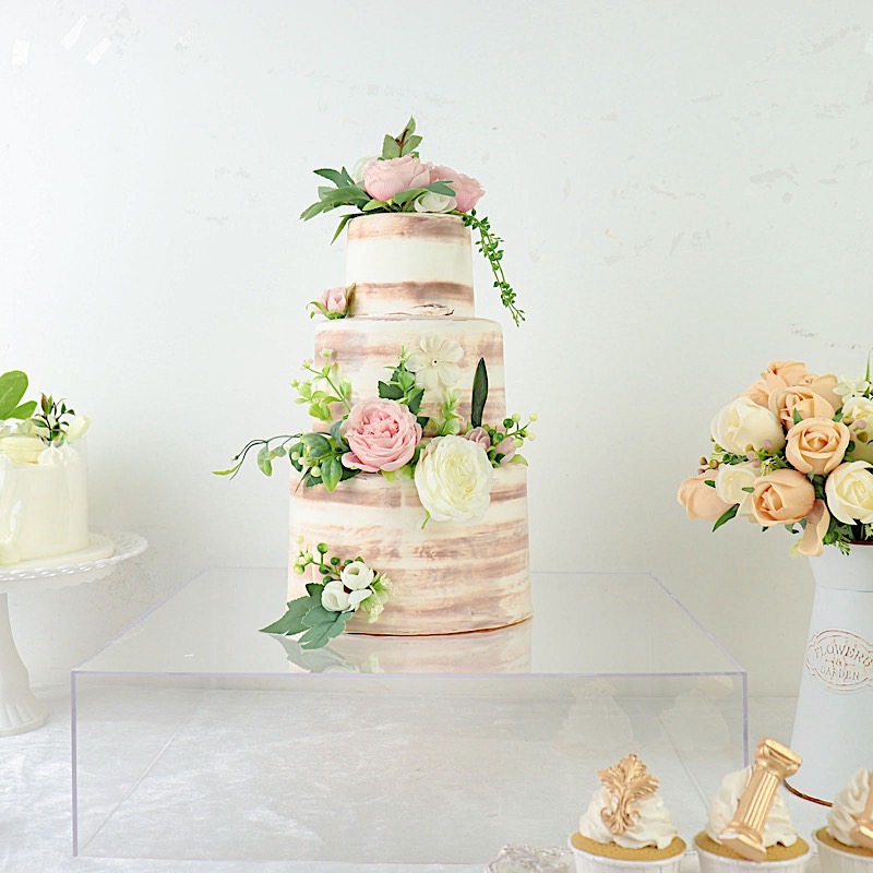 18x18 in Acrylic Display Box CAKE STAND Centerpiece Pedestal Riser Party Events - Picture 7 of 18