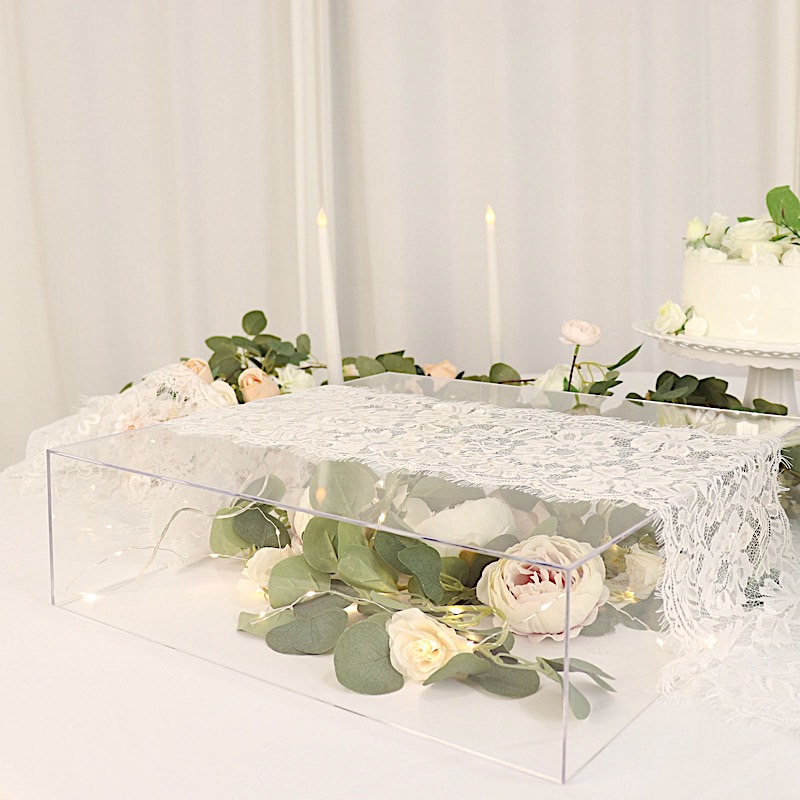 18x18 in Acrylic Display Box CAKE STAND Centerpiece Pedestal Riser Party Events - Picture 9 of 18