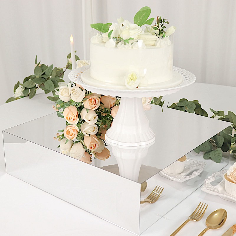 18x18 in Acrylic Display Box CAKE STAND Centerpiece Pedestal Riser Party Events - Picture 12 of 18