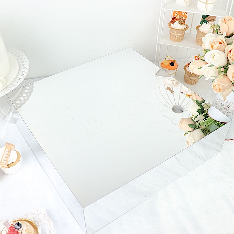 18x18 in Acrylic Display Box CAKE STAND Centerpiece Pedestal Riser Party Events - Picture 14 of 18