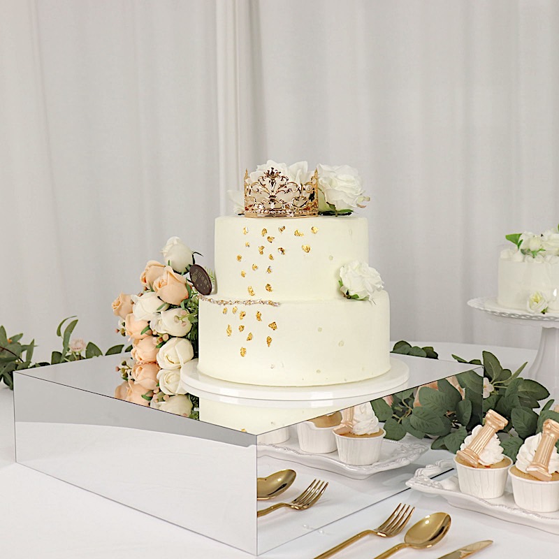 18x18 in Acrylic Display Box CAKE STAND Centerpiece Pedestal Riser Party Events - Picture 15 of 18
