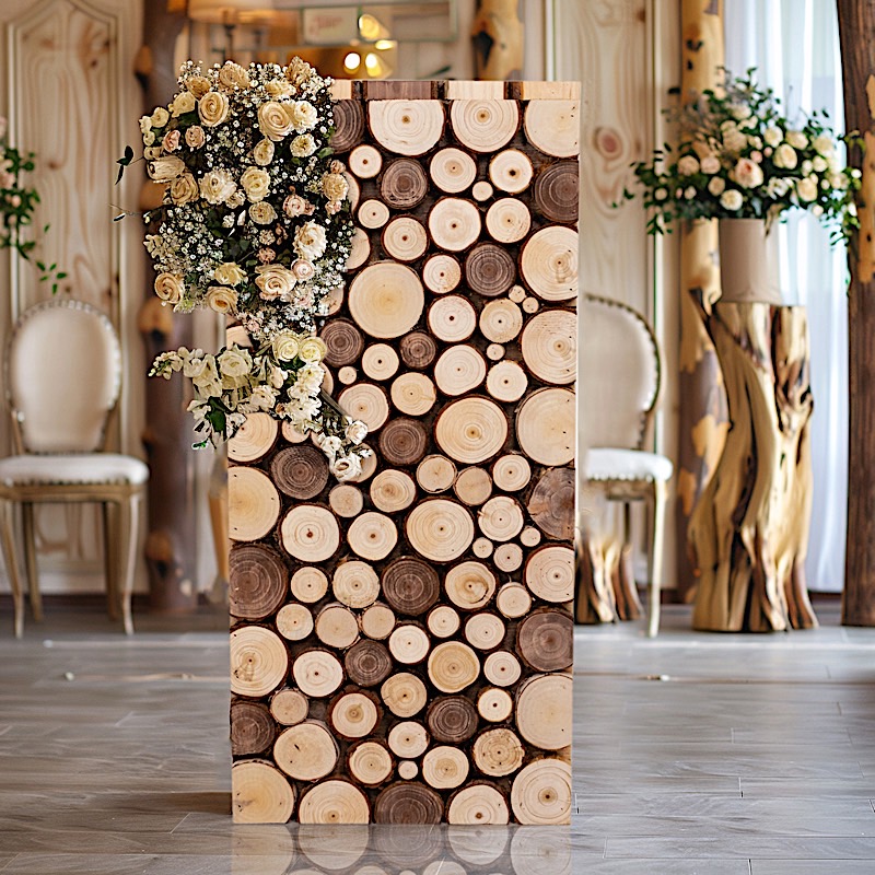 Natural Wooden Slices Pillar Prop Pedestal Stand Party Wedding Event Decorations