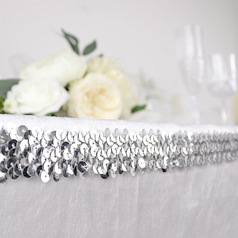 1 in x 10 Yards Metallic Pailletten BAND Elastisch Spitze Borte Party Veranstaltungen Zubehör - Bild 14 von 18