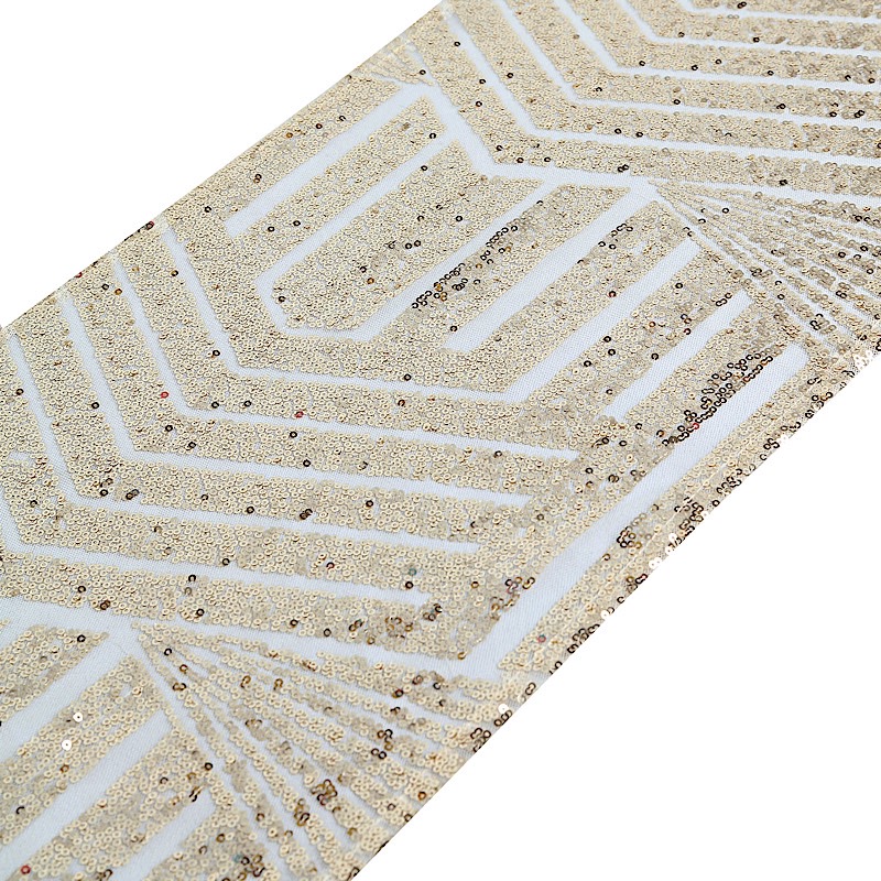 12x108 in Sequined Geometric Design Tulle TABLE RUNNER Party Events Decorations - Picture 17 of 33