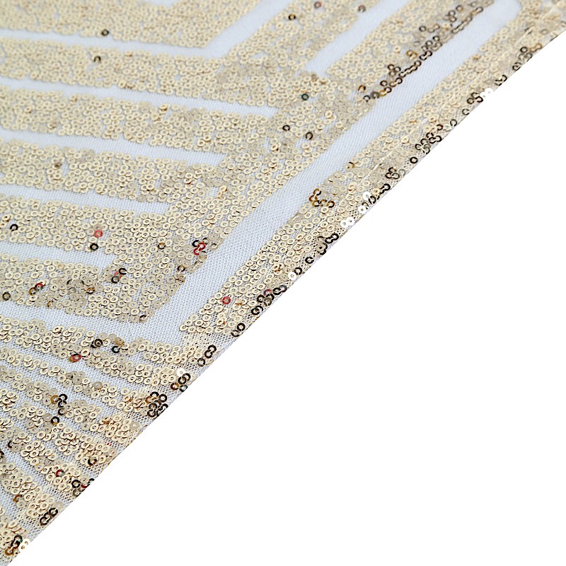 12x108 in Sequined Geometric Design Tulle TABLE RUNNER Party Events Decorations - Picture 18 of 33