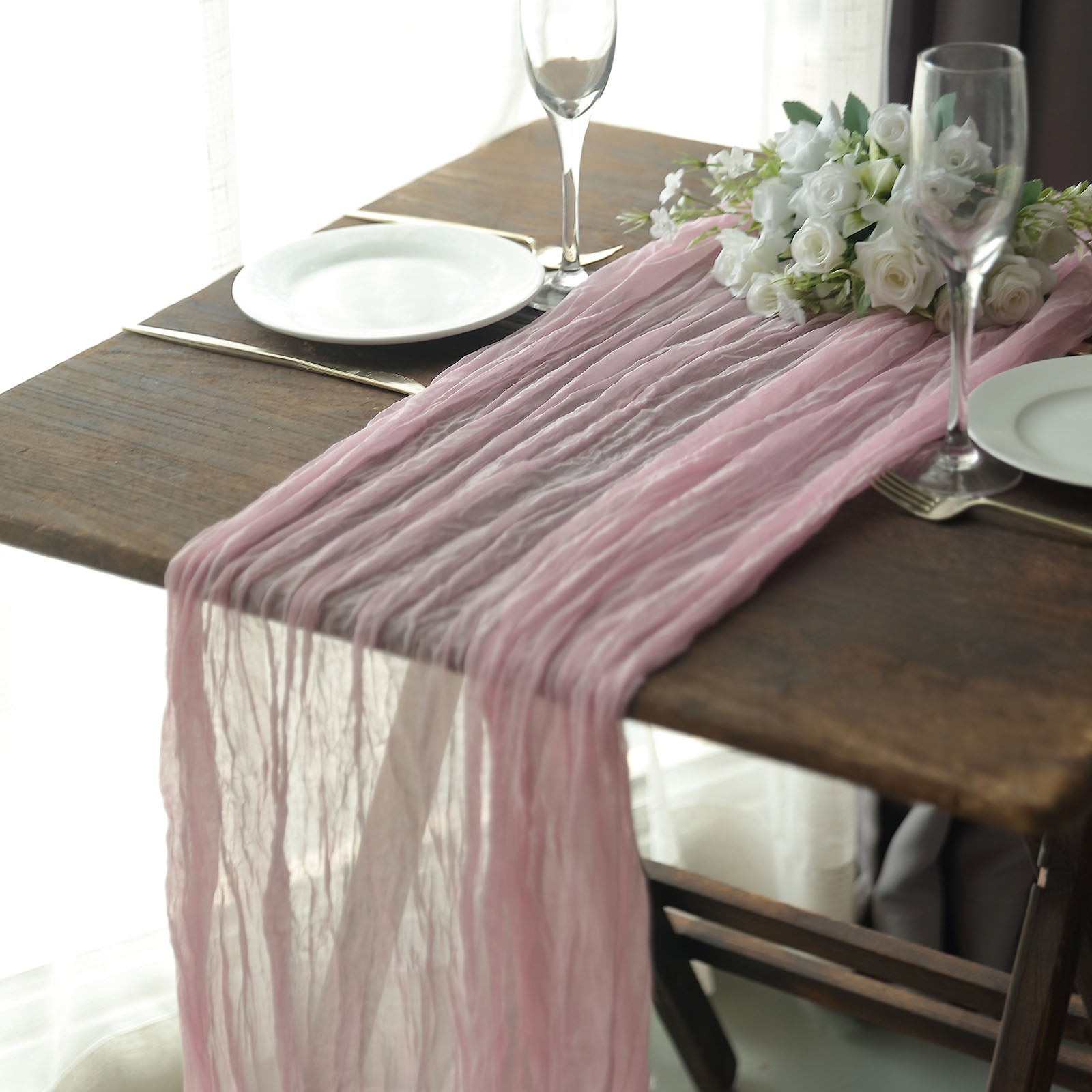 10 ft Cheesecloth Extra Long Table Runner Cotton Wedding Party Event Decorations - Picture 183 of 249