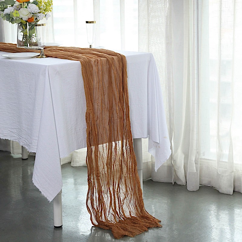 10 ft Cheesecloth Extra Long Table Runner Cotton Wedding Party Event Decorations - Picture 221 of 249