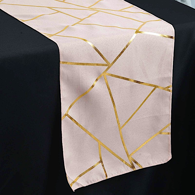 12x108-Inch Geometric Polyester Table Runner Wedding Dinner Party Decorations - Picture 21 of 140
