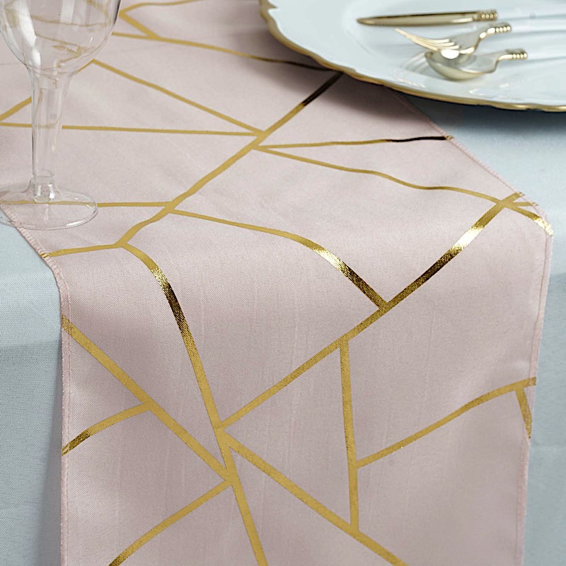 12x108-Inch Geometric Polyester Table Runner Wedding Dinner Party Decorations - Picture 20 of 140