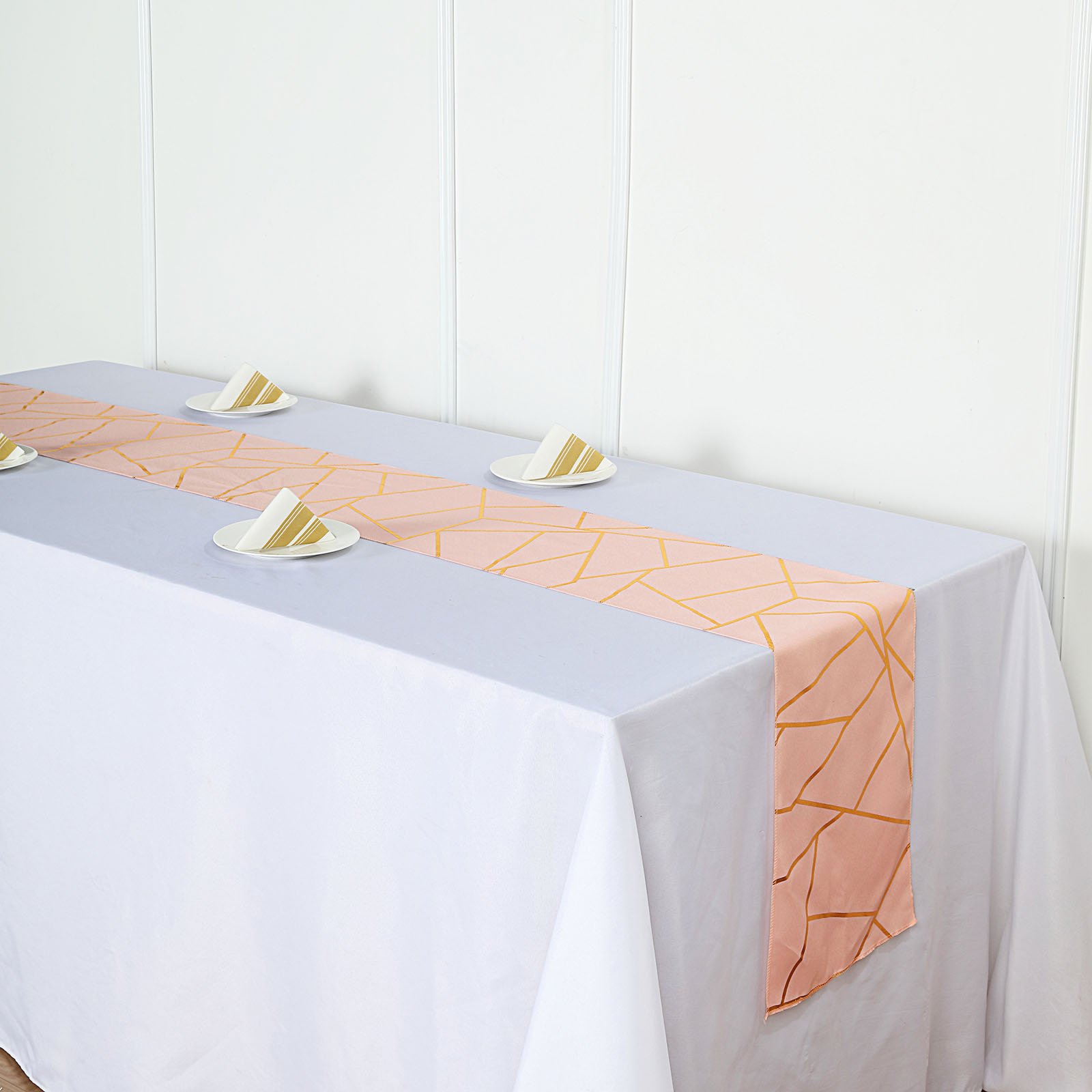 12x108-Inch Geometric Polyester Table Runner Wedding Dinner Party Decorations - Picture 22 of 140