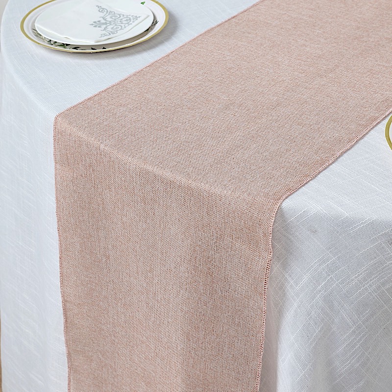 14x108" Faux Burlap Linen Polyester TABLE RUNNER Wedding Party Event Decorations - Picture 9 of 63