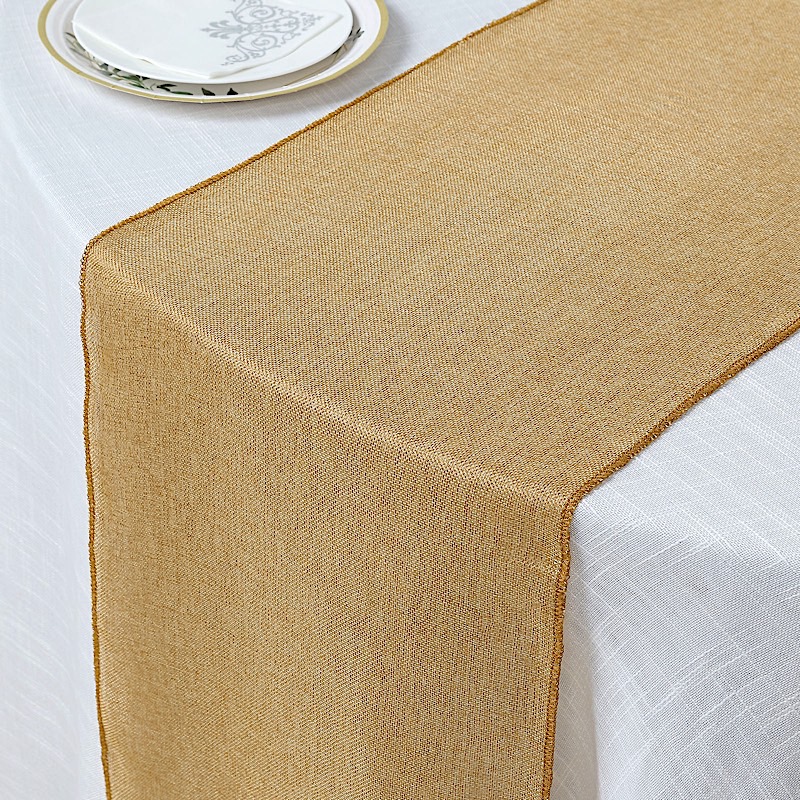 14x108" Faux Burlap Linen Polyester TABLE RUNNER Wedding Party Event Decorations - Picture 15 of 63