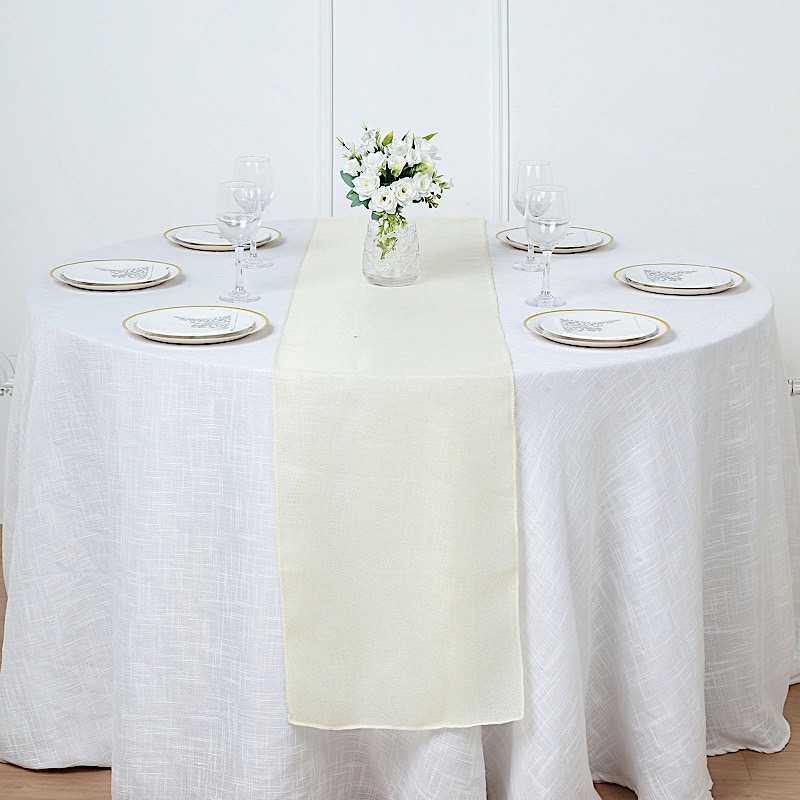 14x108" Faux Burlap Linen Polyester TABLE RUNNER Wedding Party Event Decorations - Picture 22 of 63