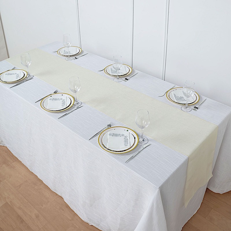 14x108" Faux Burlap Linen Polyester TABLE RUNNER Wedding Party Event Decorations - Picture 20 of 63
