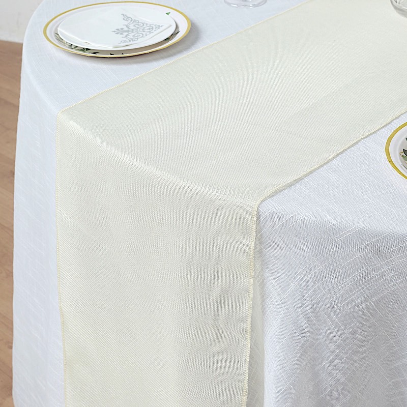 14x108" Faux Burlap Linen Polyester TABLE RUNNER Wedding Party Event Decorations - Picture 24 of 63