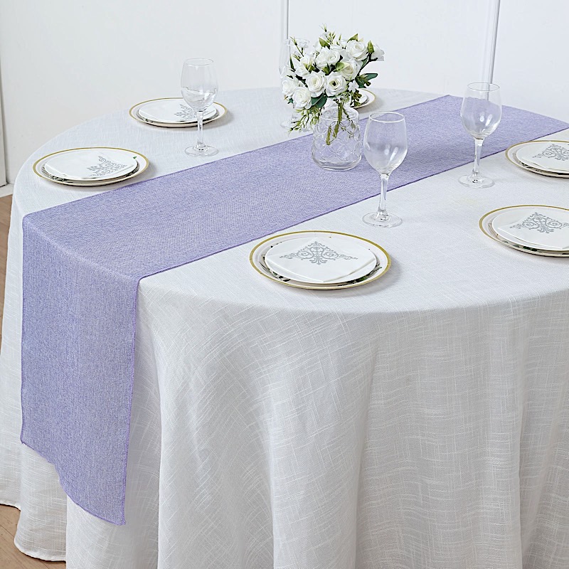14x108" Faux Burlap Linen Polyester TABLE RUNNER Wedding Party Event Decorations - Picture 29 of 63